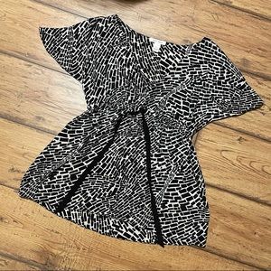 WHBM Black and Cream Top Size L